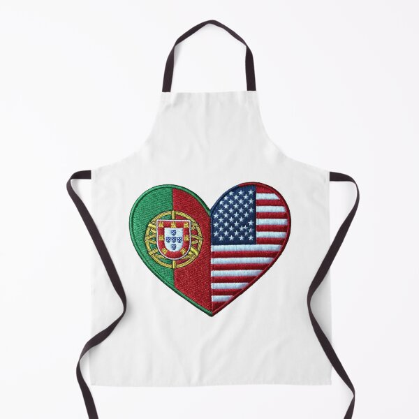 Item preview, Portugal USA Flag Heart Patch, Portuguese American Heritage Iron-On Embroidered Applique, Dual Citizenship Gift designed and sold by WonderWaresGifts.