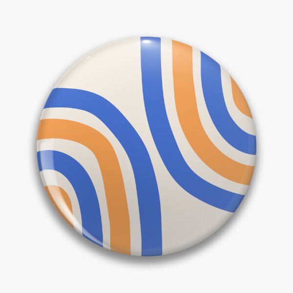 Item preview, Minimalist Boho Rainbow Abstract Art Pattern in Retro Blue and Orange designed and sold by nineFlorals.