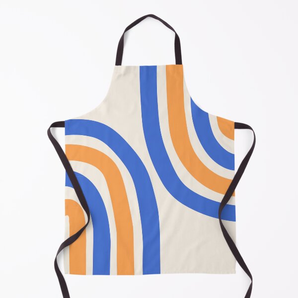 Item preview, Minimalist Boho Rainbow Abstract Art Pattern in Retro Blue and Orange designed and sold by nineFlorals.
