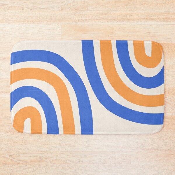Item preview, Minimalist Boho Rainbow Abstract Art Pattern in Retro Blue and Orange designed and sold by nineFlorals.