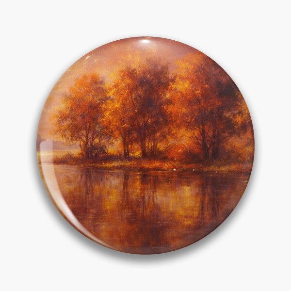 Item preview, Moody Autumn Moonlit River - Orange and Purple Landscape Painting designed and sold by Joey Santiago.