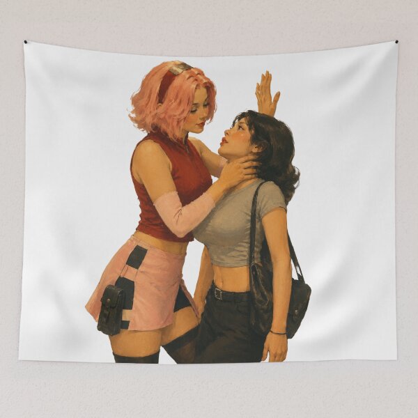 Item preview, Copy of Romantic Vintage Pin-Up Couple | Original Girls Love Retro Illustration designed and sold by Cosplayvintage.