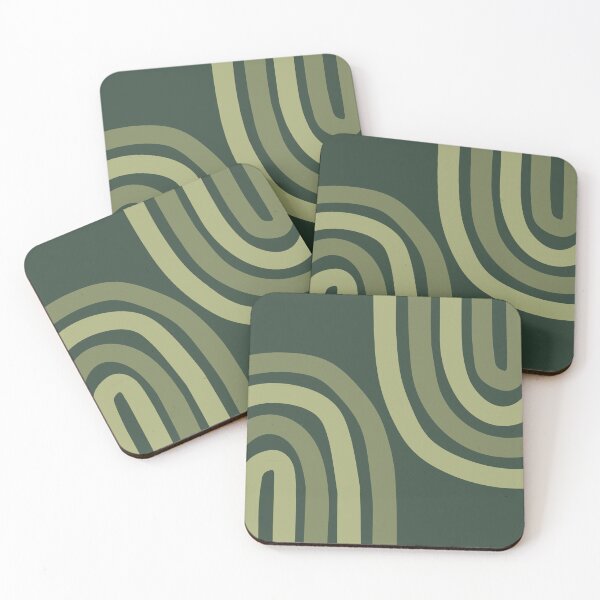 Item preview, Minimalist Boho Rainbow Abstract Art Pattern in Sage Olive designed and sold by nineFlorals.