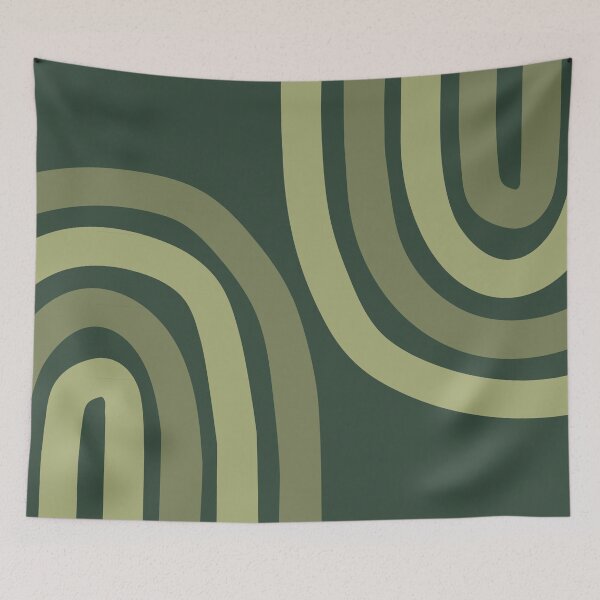Item preview, Minimalist Boho Rainbow Abstract Art Pattern in Sage Olive designed and sold by nineFlorals.