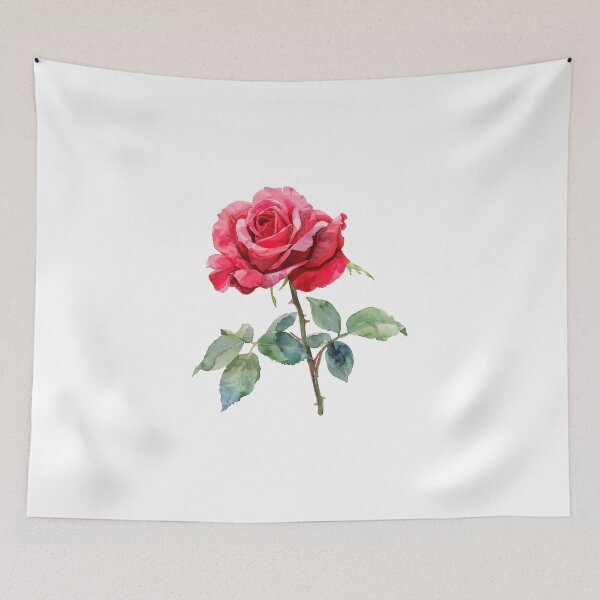 Item preview, Vintage Botanical Illustration of a Vibrant Red Rose designed and sold by cathygwen.