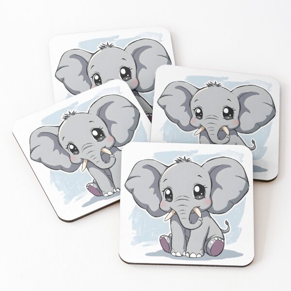 Item preview, Cute Kawaii Baby Elephant Sticker | Adorable Cartoon Elephant Safari Animal Illustration designed and sold by dreamz-world.