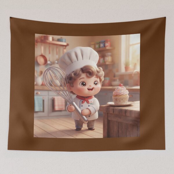 Item preview, Little Chef Baking A Delicious Sweet Cupcake designed and sold by Azurart2.