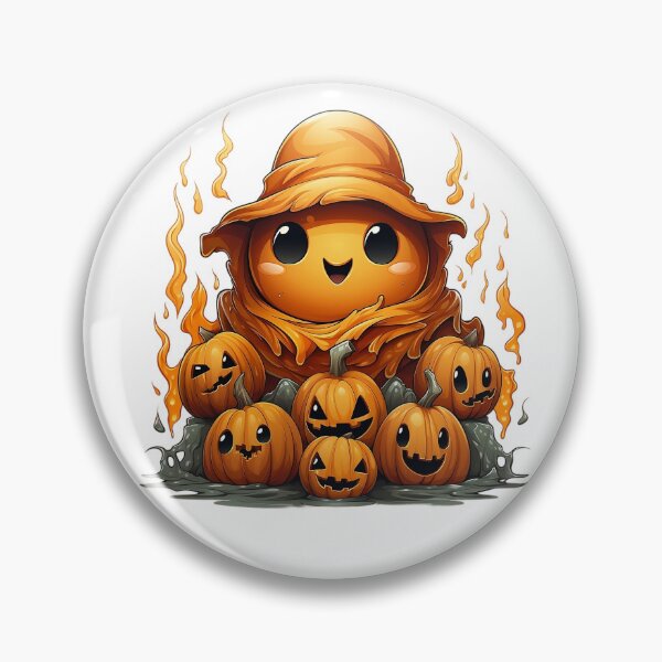 Item preview, Cute Kawaii Pumpkin Ghost Halloween Fall Sticker designed and sold by سله أرت.