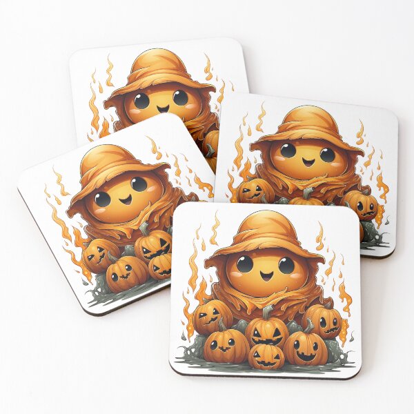 Item preview, Cute Kawaii Pumpkin Ghost Halloween Fall Sticker designed and sold by     Sela Art .