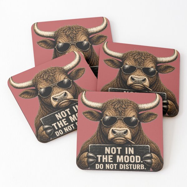 Item preview, Funny Grumpy Bull Vintage T-Shirt – Not In The Mood, Do Not Disturb designed and sold by Theshop611.