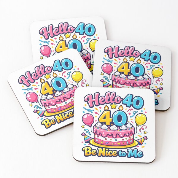 Item preview, Hello 40 Be Nice to Me | Funny 40th Birthday Typography T-Shirt designed and sold by rushaib.