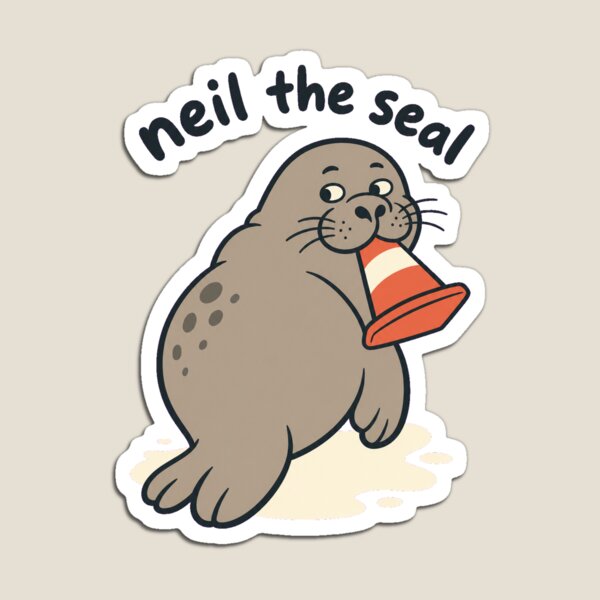 Item preview, Neil the Seal Cone Thief - Funny Chonky Sea Creature Art designed and sold by VisualArtsOasis.