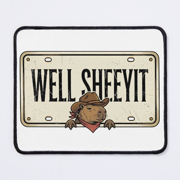 Item preview, Well Sheeyit Capybara Cowboy License Plate Sign, Funny Meme Wall Art, Western Animal Home Decor Gift designed and sold by WonderWaresGifts.