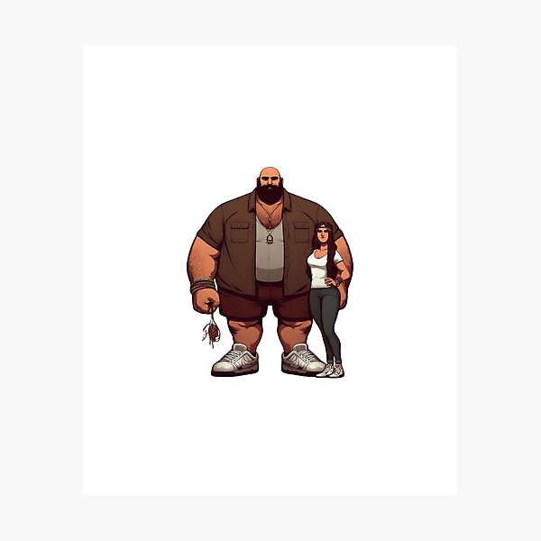 Item preview, Gentle Giant Strongman and Petite Girl Streetwear Art designed and sold by Macias123.