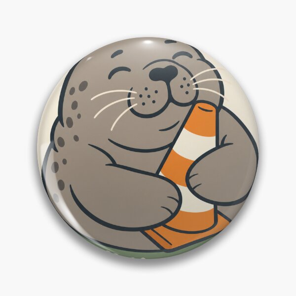 Item preview, Neil the Seal - Cone Hug Flat Vector Illustration designed and sold by VisualArtsOasis.