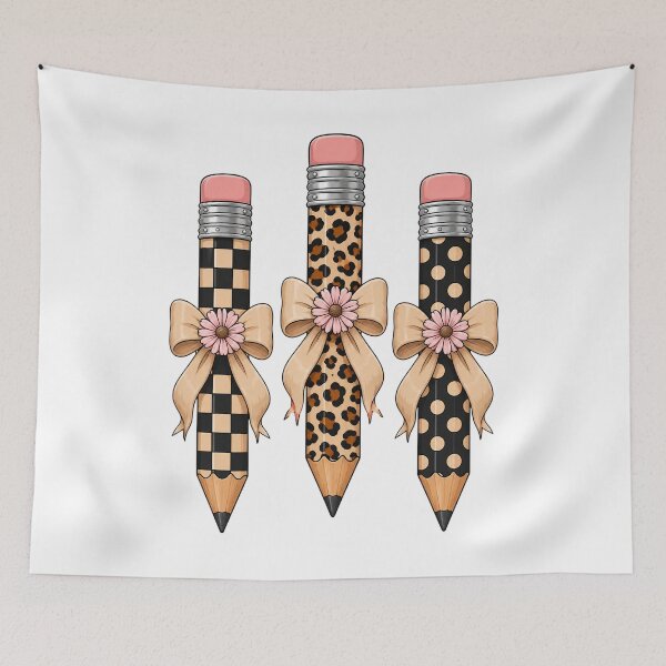 Item preview, Preppy Leopard Pencil Bow Coquette Teacher Back to School designed and sold by clothesy7.