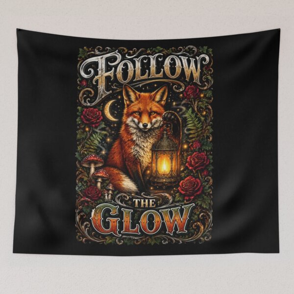 Item preview,  Follow the Glow Fox Lantern T-Shirt | Mystical Woodland Fox Gothic Cottagecore Nature Fantasy Tee designed and sold by HopeAndHustle.