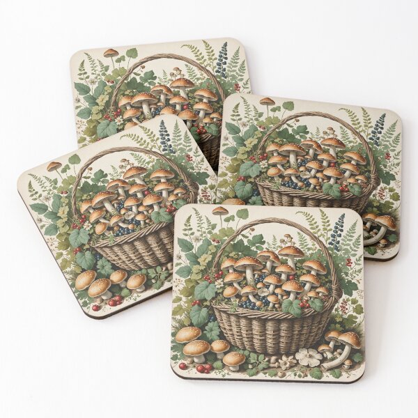 Item preview, Cottagecore Foraging Basket Art Print designed and sold by PinOasisco.
