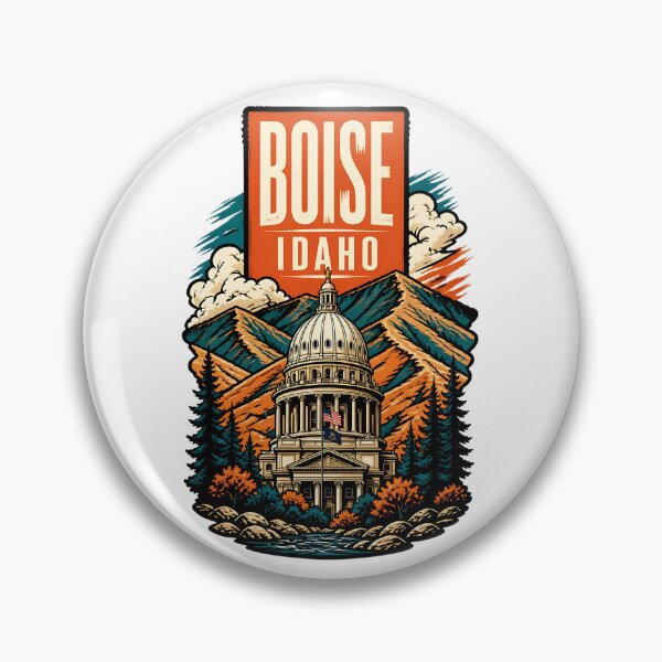 Item preview, Boise, Idaho USA Vintage Travel Tourism Art designed and sold by TravelersGems.
