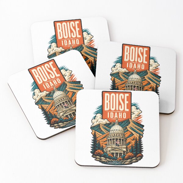 Item preview, Boise, Idaho USA Vintage Travel Tourism Art designed and sold by TravelersGems.