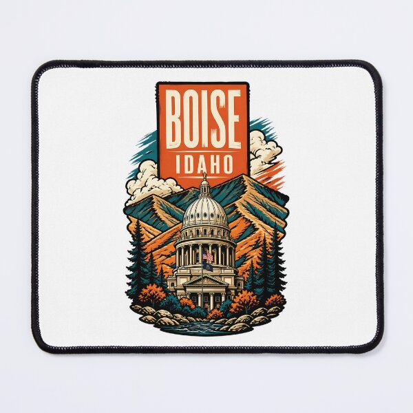 Item preview, Boise, Idaho USA Vintage Travel Tourism Art designed and sold by TravelersGems.