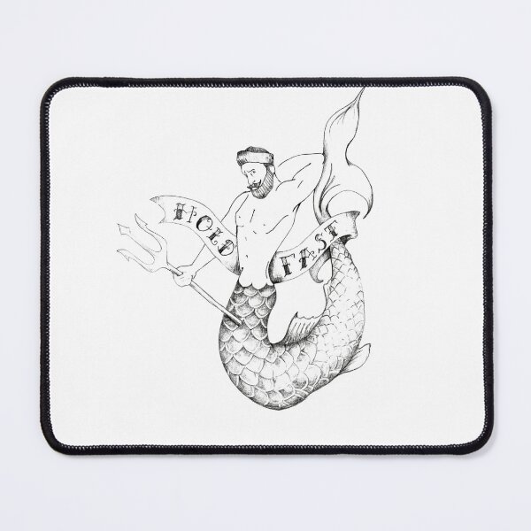 Item preview, Merman Hold Fast Vintage Tattoo Style Drawing designed and sold by castawayscot.