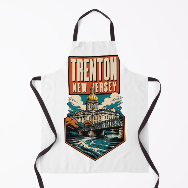 Item preview, Trenton, New Jersey USA Vintage Travel Tourism Art designed and sold by TravelersGems.