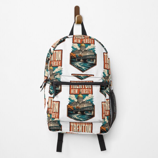 Item preview, Trenton, New Jersey USA Vintage Travel Tourism Art designed and sold by TravelersGems.