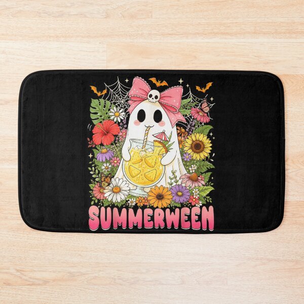 Item preview, Summerween Cute Ghost Tropical Drink Floral Halloween Vibes designed and sold by LittleNhutton.