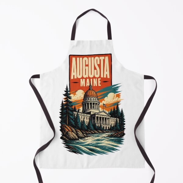 Item preview, Augusta, Maine, USA Vintage Travel Tourism Art designed and sold by TravelersGems.