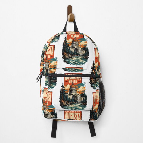 Item preview, Augusta, Maine, USA Vintage Travel Tourism Art designed and sold by TravelersGems.