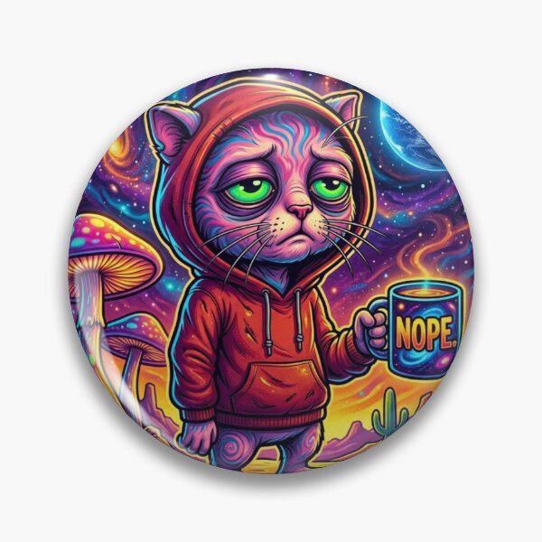 Item preview, Tired ET Cat Monday Nope Retro Sticker designed and sold by HAPPY HARBOR DESIGN .