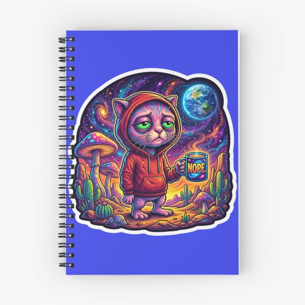 Item preview, Tired ET Cat Monday Nope Retro Sticker designed and sold by HAPPY HARBOR DESIGN .