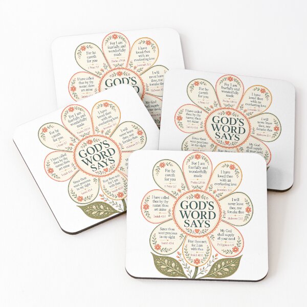 Item preview, God’s Word Says Eight KJV Bible Verses – Detailed Christian Floral Gift designed and sold by FaithThroughEverySeason.