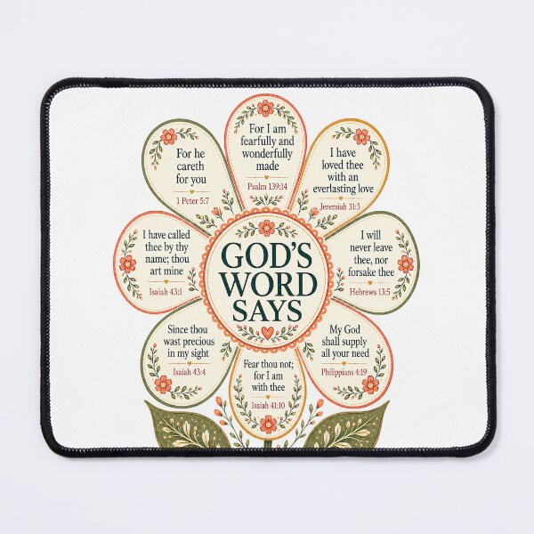 Item preview, God’s Word Says Eight KJV Bible Verses – Detailed Christian Floral Gift designed and sold by FaithThroughEverySeason.