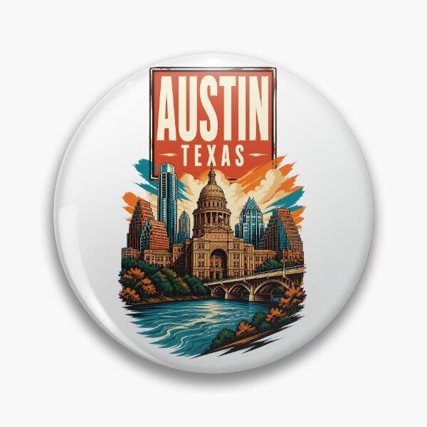 Item preview, Austin, Texas USA Vintage Travel Tourism Art designed and sold by TravelersGems.