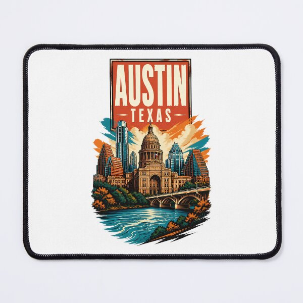 Item preview, Austin, Texas USA Vintage Travel Tourism Art designed and sold by TravelersGems.