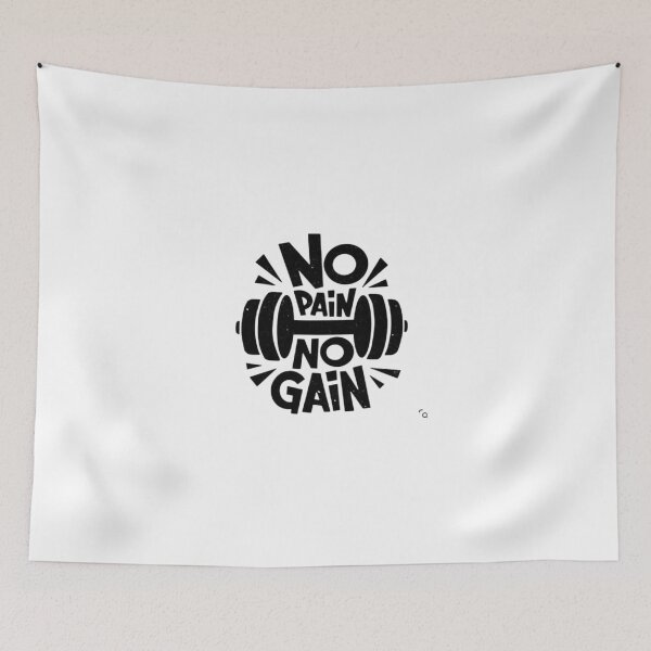 Item preview, No Pain No Gain Barbell Gym Motivation Typography designed and sold by Macias123.