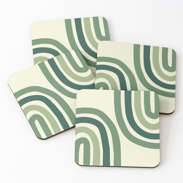 Item preview, Minimalist Boho Rainbow Abstract Art Pattern in Sage Green designed and sold by nineFlorals.