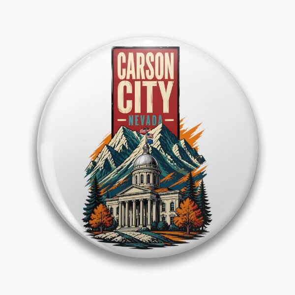 Item preview, Carson City, Nevada, USA Vintage Travel Tourism Art designed and sold by TravelersGems.