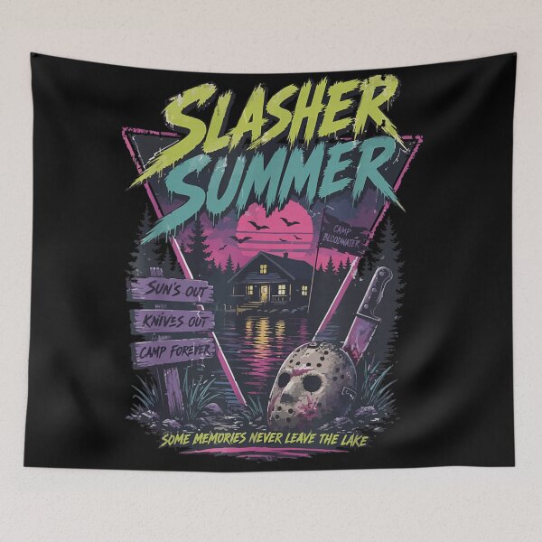 Item preview, Slasher Summer Camp Horror Lake Retro Slasher Halloween designed and sold by LittleNhutton.
