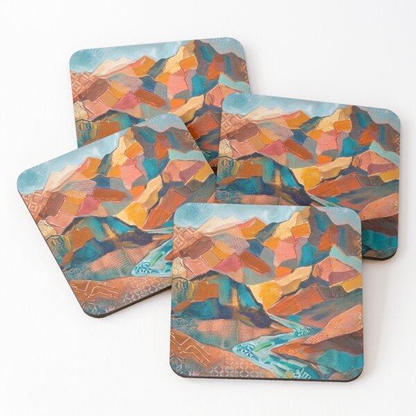 Item preview, Terracotta-Teal Mountain View  designed and sold by WeaveSphere.