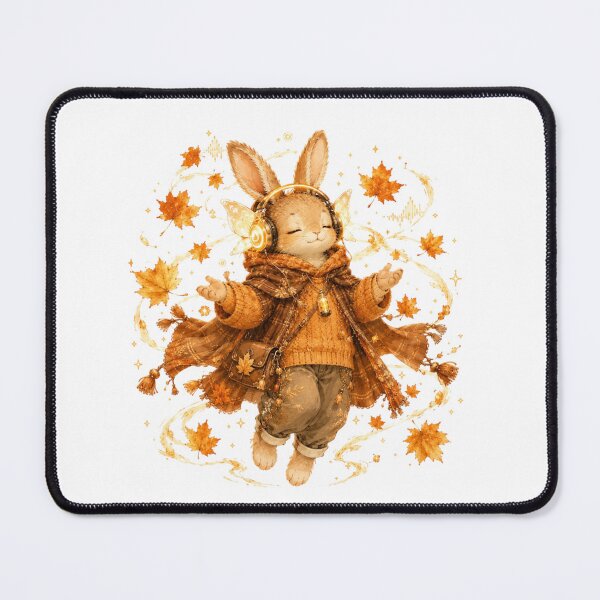 Item preview, Floating Bunny Listening To Music Steampunk Autumn Vibe designed and sold by AQUILAKREO.