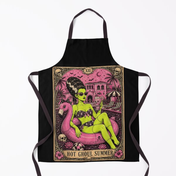 Item preview, Hot Ghoul Summer Gothic Monster Girl Flamingo Pool Halloween designed and sold by LittleNhutton.