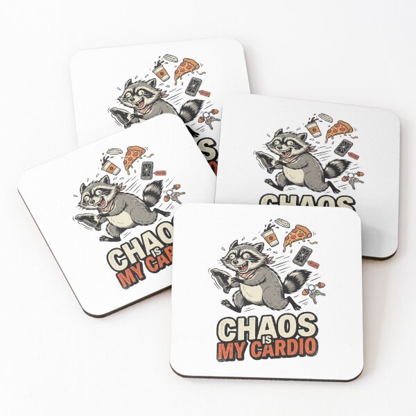Item preview, Chaos Is My Cardio Funny Raccoon Retro Animal Design designed and sold by PlumArtDesign.