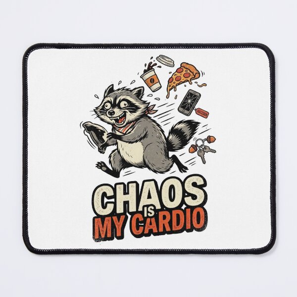 Item preview, Chaos Is My Cardio Funny Raccoon Retro Animal Design designed and sold by PlumArtDesign.
