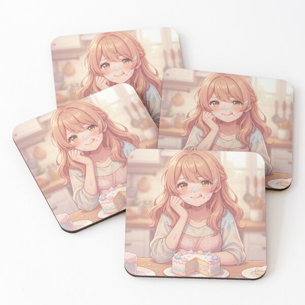 Item preview, Cute Girl Baking A Sweet Pastel Cake designed and sold by Azurart2.