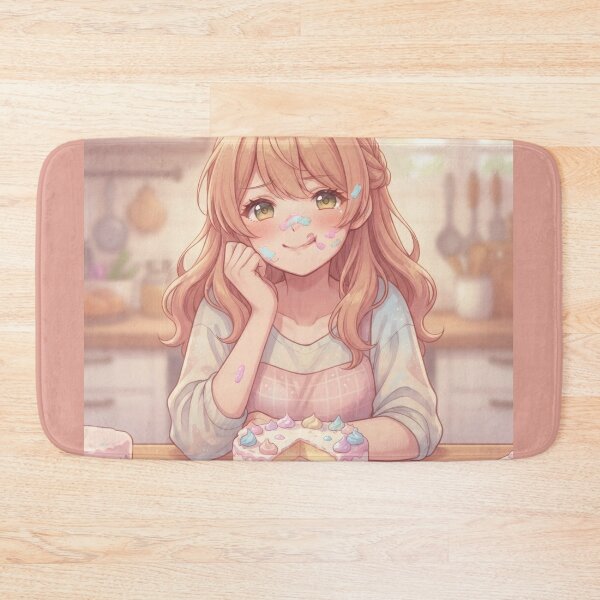 Item preview, Cute Girl Baking A Sweet Pastel Cake designed and sold by Azurart2.