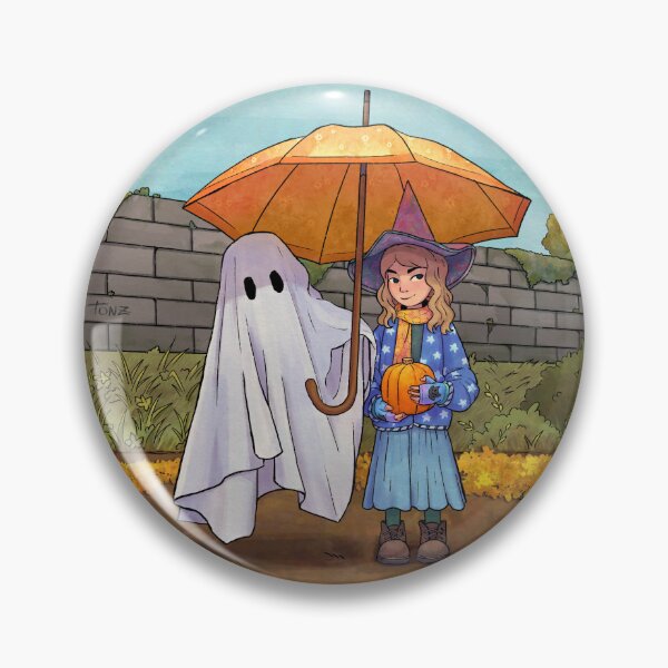 Item preview, A Witch, a Ghost, and a Cat on a Walk designed and sold by raZNOTova | TONZ.