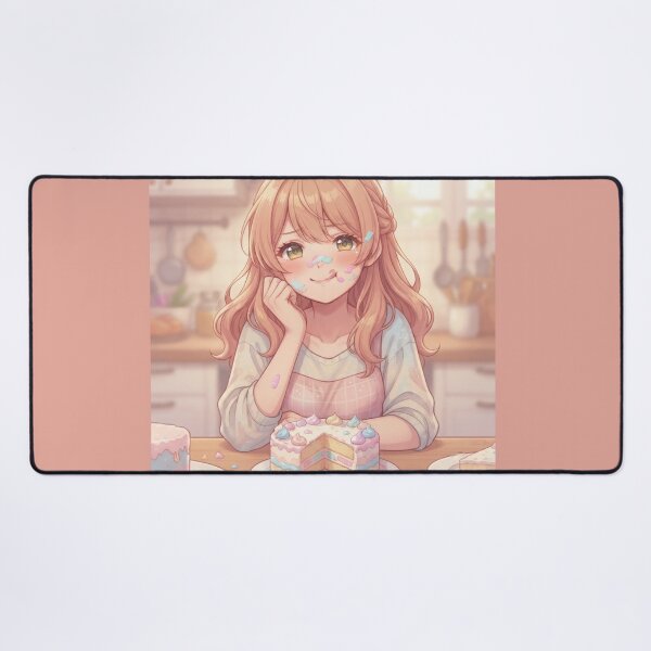 Item preview, Cute Girl Baking A Sweet Pastel Cake designed and sold by Azurart2.